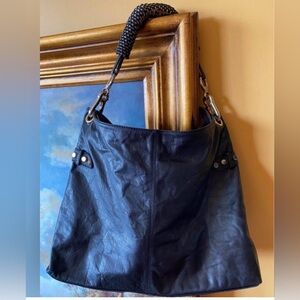 Y2K Topshop Leather Handbag with Braided Strap